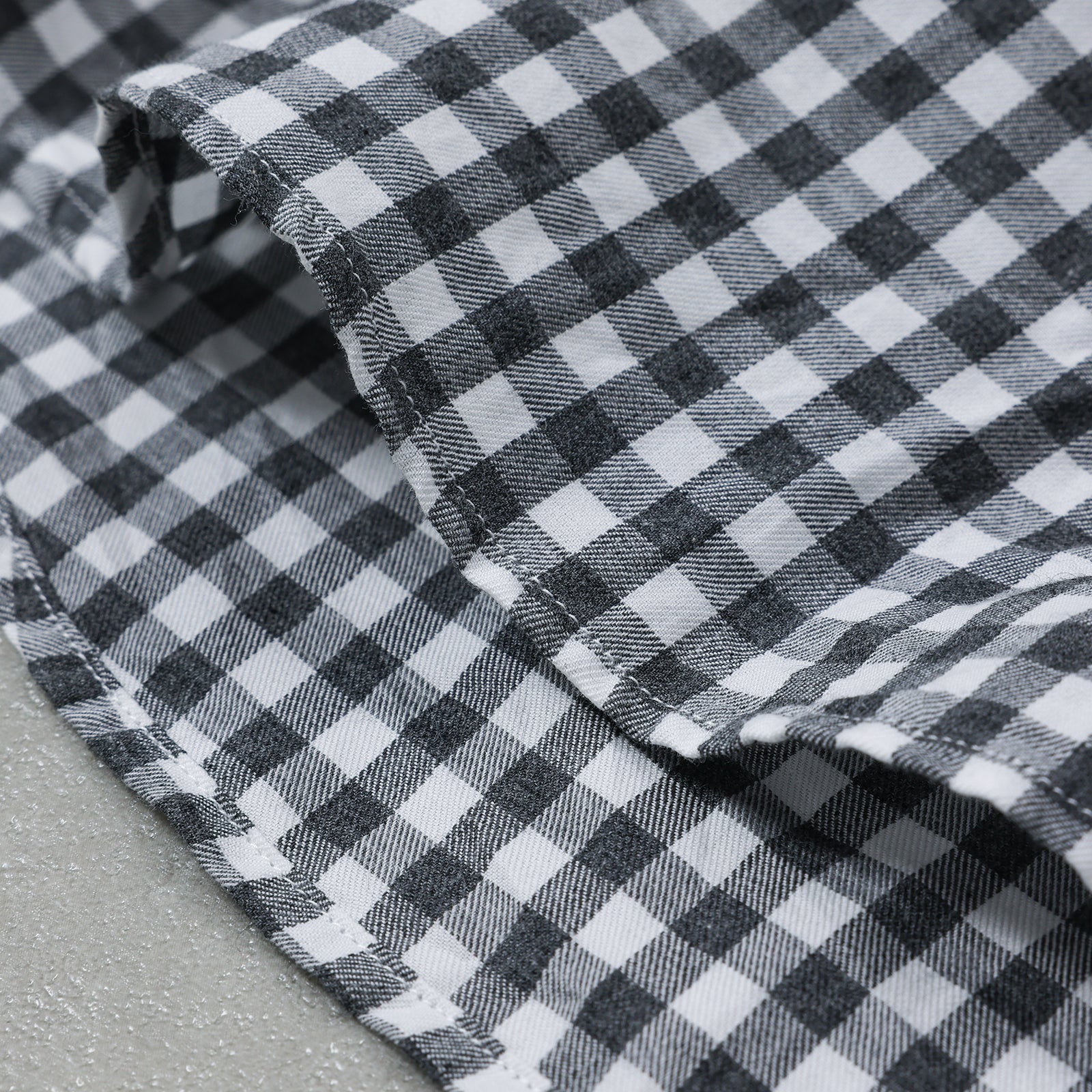 PORTER CLASSIC ROLL UP HEATHER GINGHAM CHECK SHIRT/ PC-016-3968
