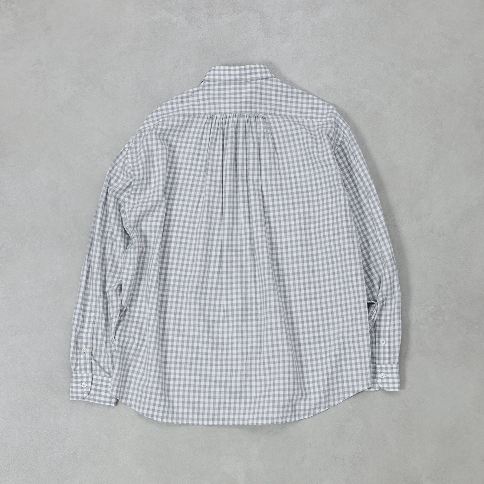 PORTER CLASSIC ROLL UP HEATHER GINGHAM CHECK SHIRT/ PC-016-3968