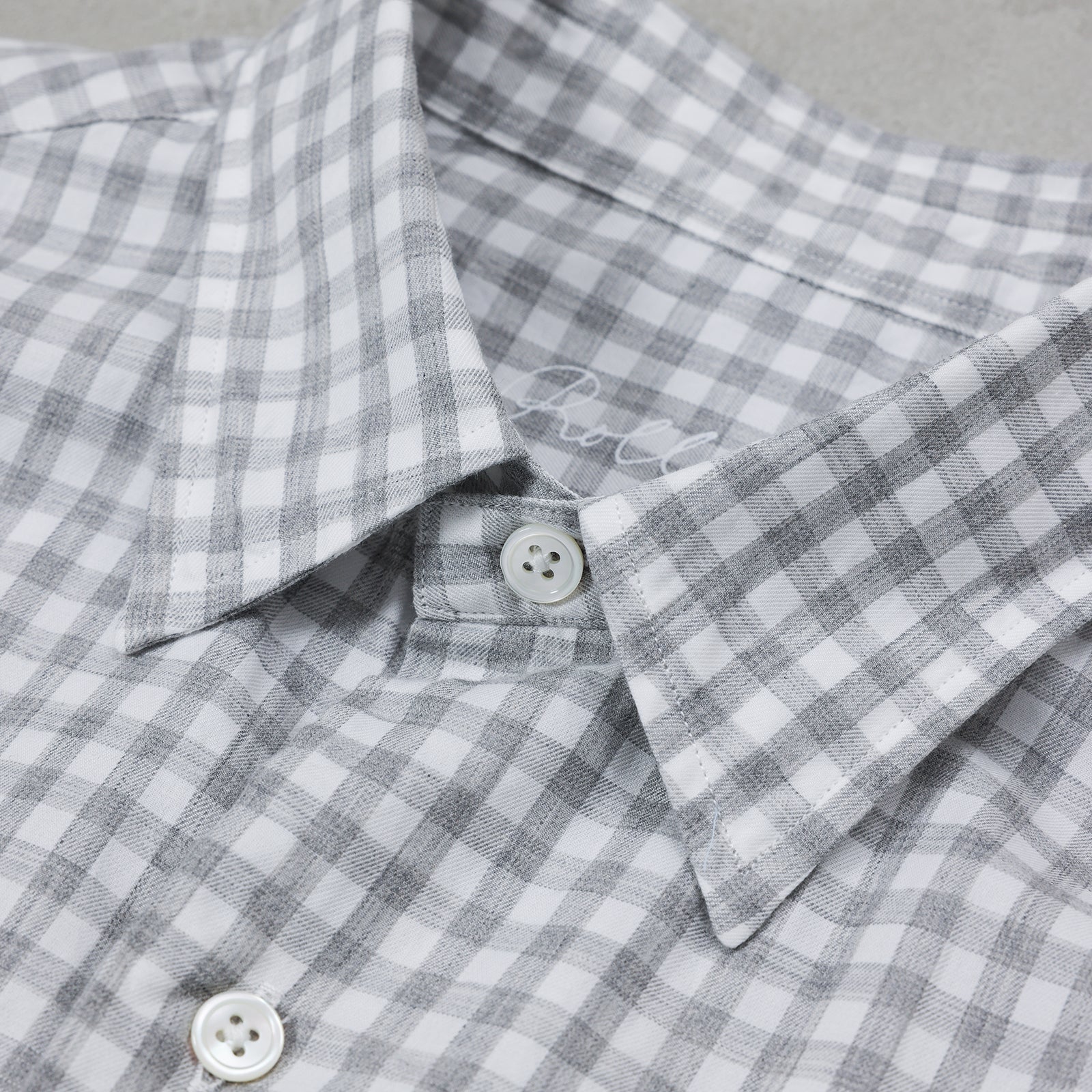 PORTER CLASSIC ROLL UP HEATHER GINGHAM CHECK SHIRT/ PC-016-3968