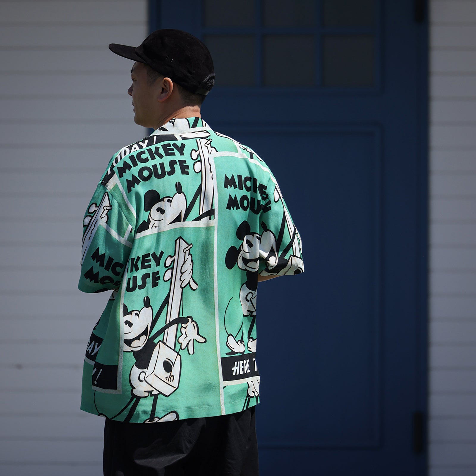 PORTER CLASSIC DISNEY VP / PC ALOHA COLLECTION ALOHA SHIRT / MICKEY & GUITAR / DP-024-3965