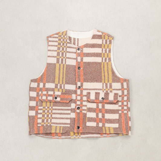 sillage gilet vintage blanket orange yellow TWO / ANTI-FVTBK-ORYL02