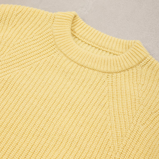 sillage super fine wool ribbed crew yellow / SLEC-AZ-YL