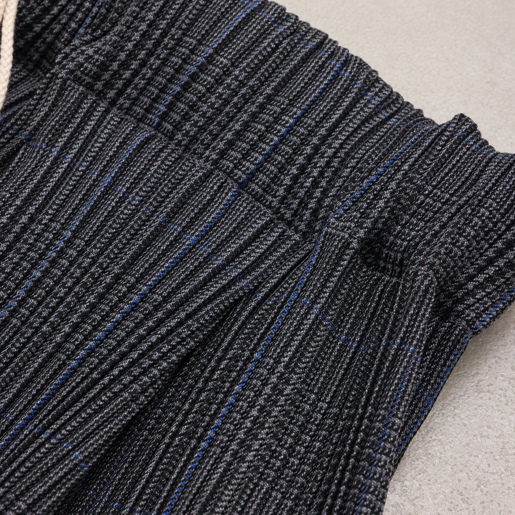 MAISON DE SOIL HANDWOVEN BANDED COLLAR SHIRT DRESS WITH PINTUCK