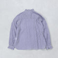 Load image into Gallery viewer, maison de soil HANDWOVEN COTTON/SILK GINGHAM CHECK FRILL COLLAR LONG SHIRT / NMDS26021
