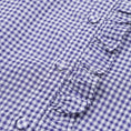Load image into Gallery viewer, maison de soil HANDWOVEN COTTON/SILK GINGHAM CHECK FRILL COLLAR LONG SHIRT / NMDS26021
