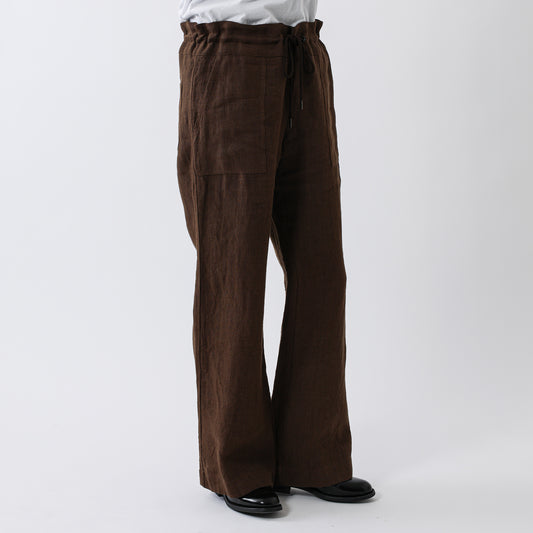 MEYAME LINEN COMFORTABLE DRAWCODE PANTS