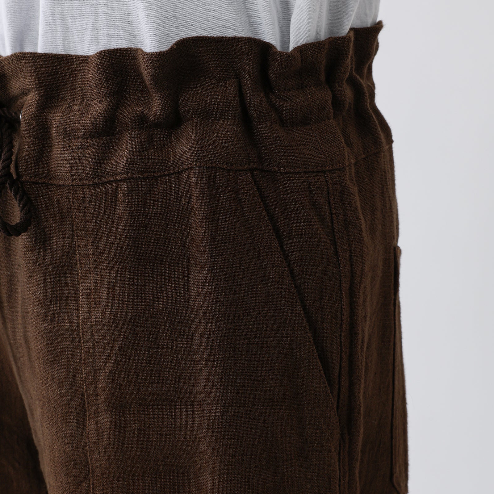 MEYAME LINEN COMFORTABLE DRAWCODE PANTS