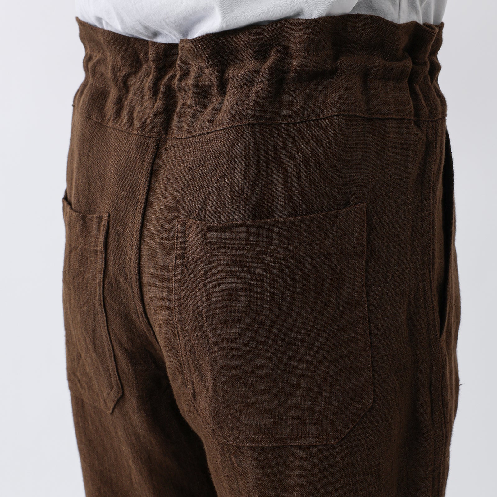 MEYAME LINEN COMFORTABLE DRAWCODE PANTS
