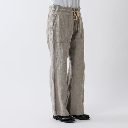 MEYAME LINEN COMFORTABLE DRAWCODE PANTS