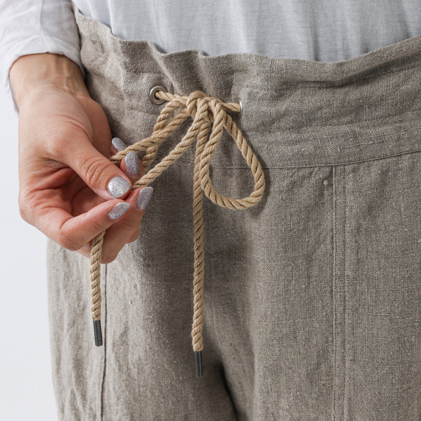 MEYAME リLINEN COMFORTABLE DRAWCODE PANTS