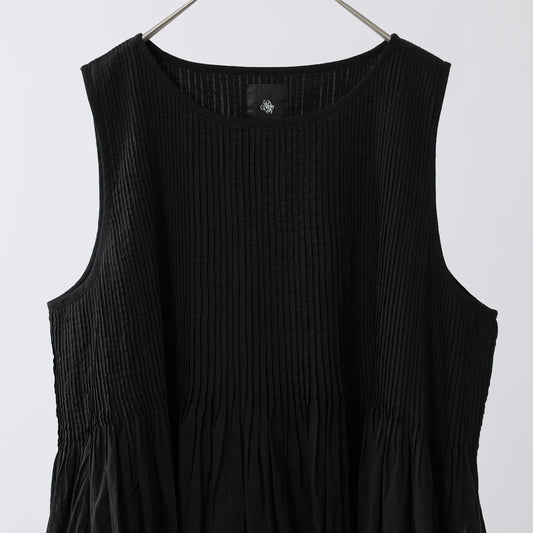 maison de soil 80s ORGANIC COTTON VOILE NO/SLEEVE PULLOVER DRESS WITH MINI PINTUCK / NMDS26244 (コピー)