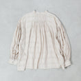 Gallery viewerに画像を読み込む, maison de soil COTTON/SILK SELF FINE CHECK BANDED COLLAR SHIRTS WITH MINI PINTUCK / INMDS26711

