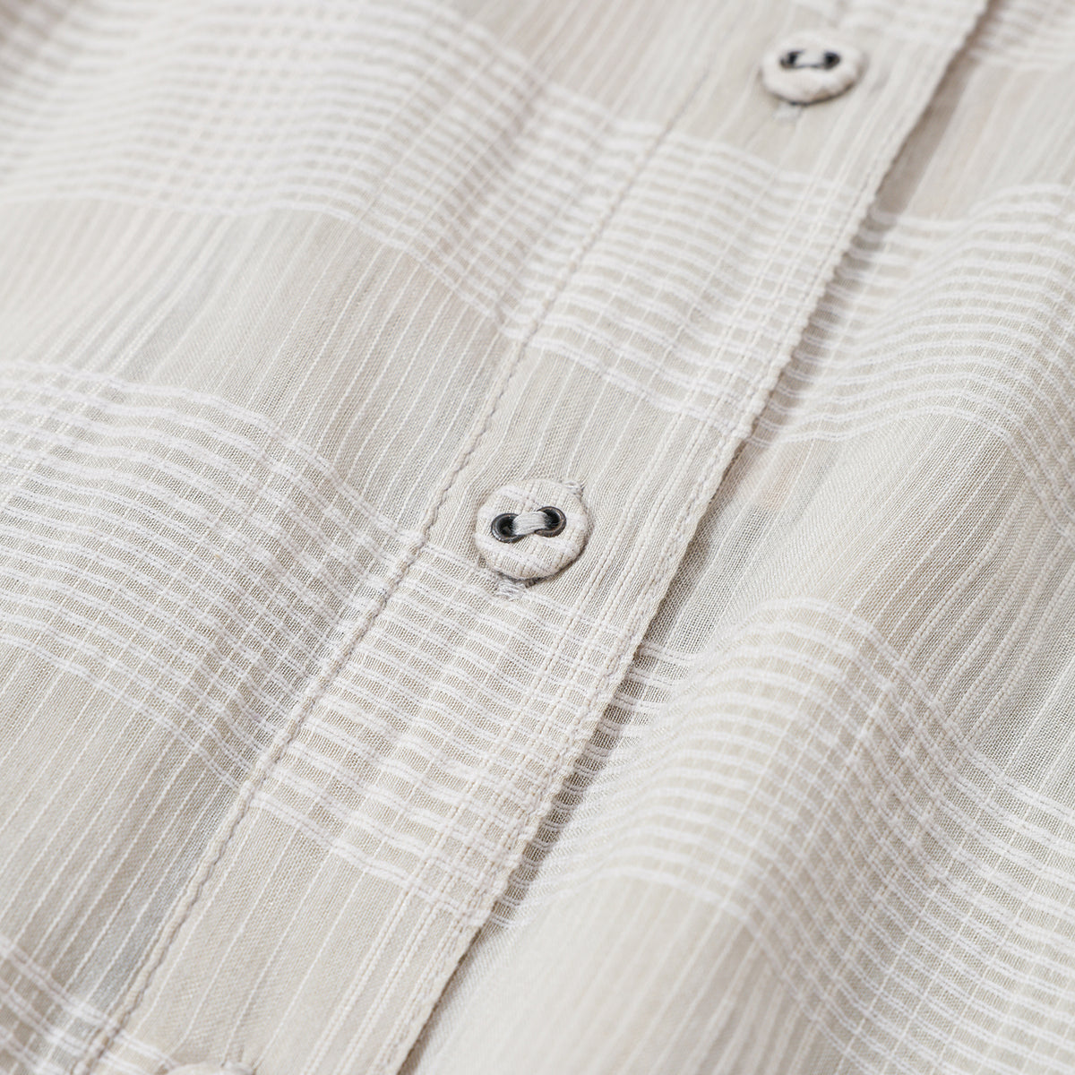 maison de soil COTTON/SILK SELF FINE CHECK BANDED COLLAR SHIRTS WITH MINI PINTUCK / INMDS26711