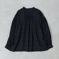 Gallery viewerに画像を読み込む, maison de soil COTTON/SILK SELF FINE CHECK BANDED COLLAR SHIRTS WITH MINI PINTUCK / INMDS26711
