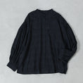 Gallery viewerに画像を読み込む, maison de soil COTTON/SILK SELF FINE CHECK BANDED COLLAR SHIRTS WITH MINI PINTUCK / INMDS26711
