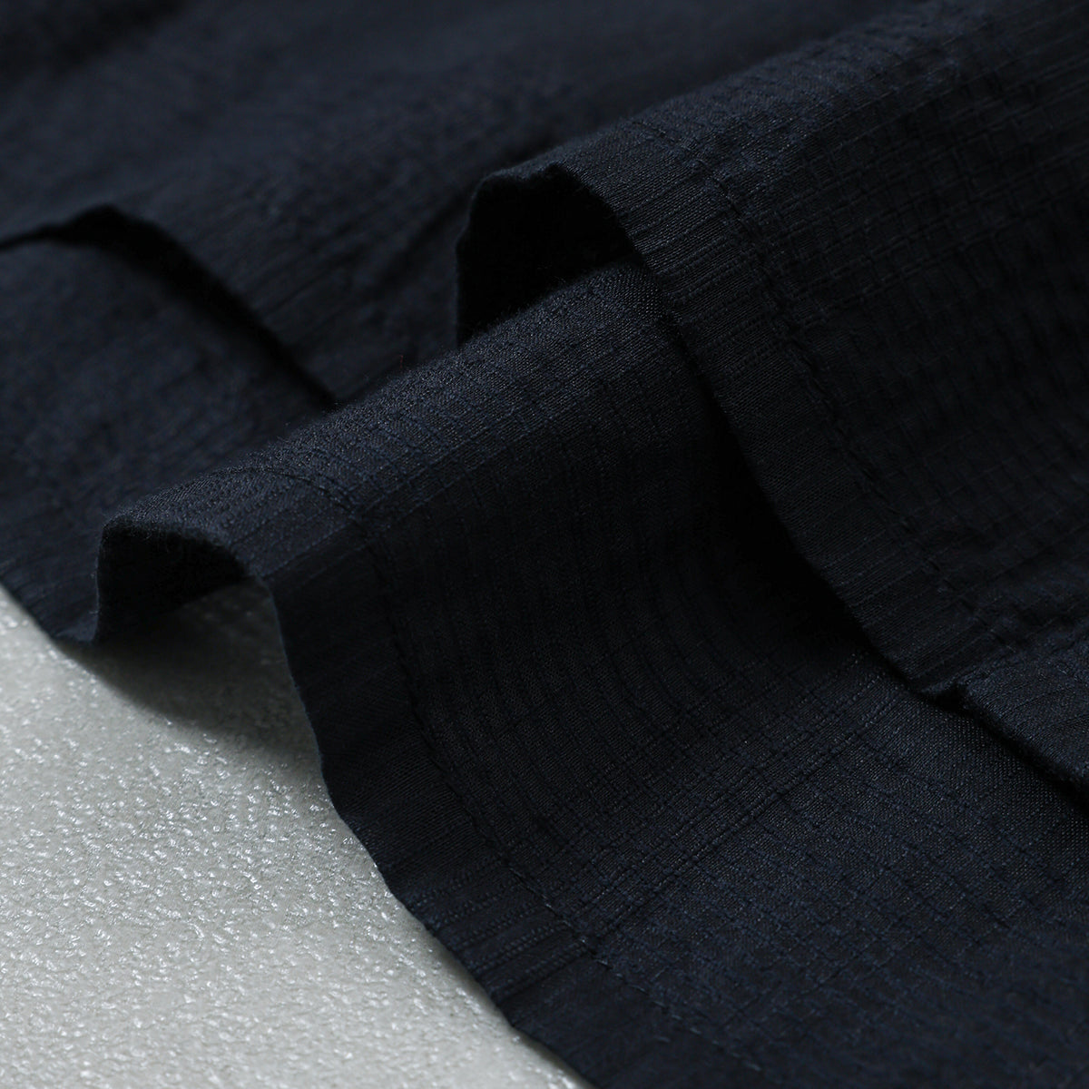 maison de soil COTTON/SILK SELF FINE CHECK BANDED COLLAR SHIRTS WITH MINI PINTUCK / INMDS26711