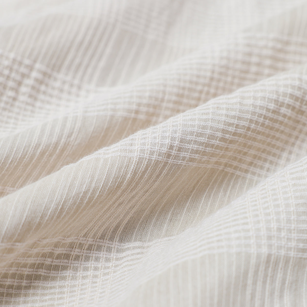 maison de soil COTTON/SILK SELF FINE CHECK BANDED COLLAR SHIRTS WITH MINI PINTUCK / INMDS26711