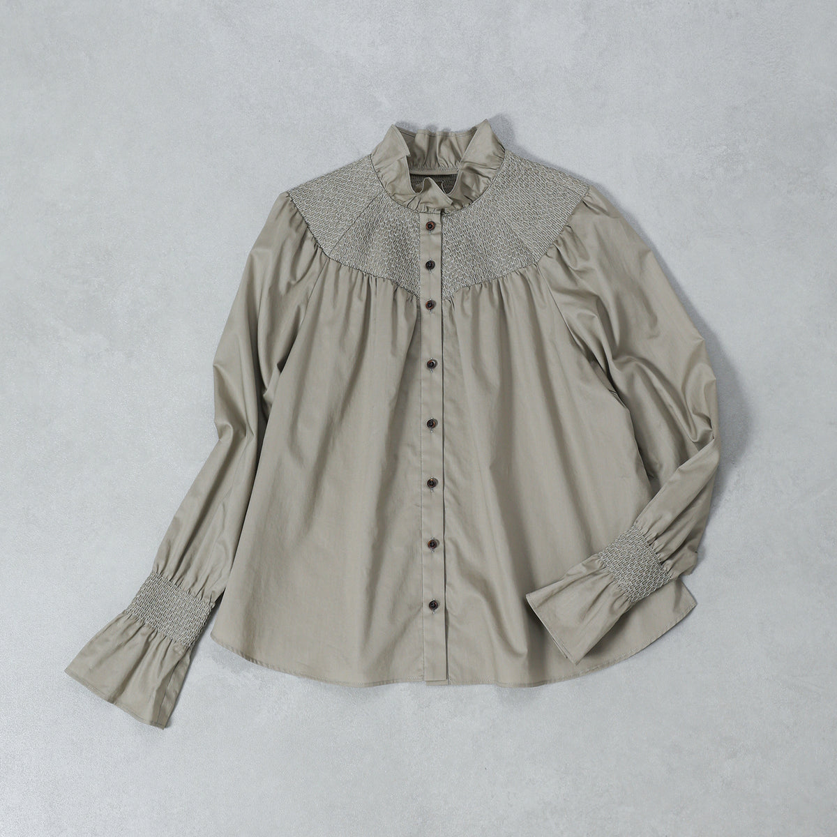 Nigel Cabourn フレンチスモッキングブラウスツイル  / 80530810001