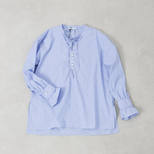 MANON  STRIPE PULL OVER RIBBON BLOUSE / MNN-SH-240