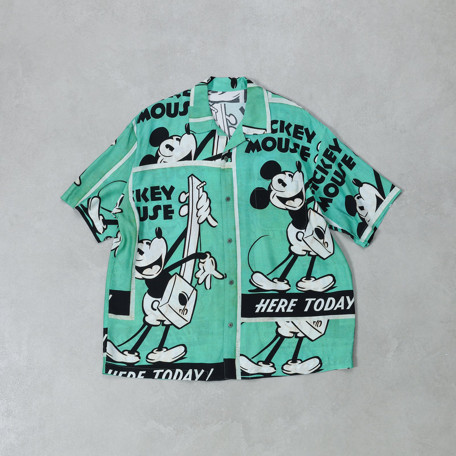 PORTER CLASSIC DISNEY VP / PC ALOHA COLLECTION ALOHA SHIRT / MICKEY & GUITAR / DP-024-3965