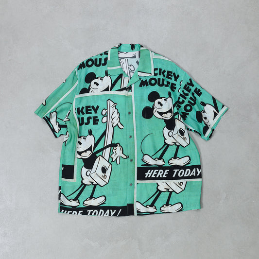PORTER CLASSIC DISNEY VP / PC ALOHA COLLECTION ALOHA SHIRT / MICKEY & GUITAR / DP-024-3965