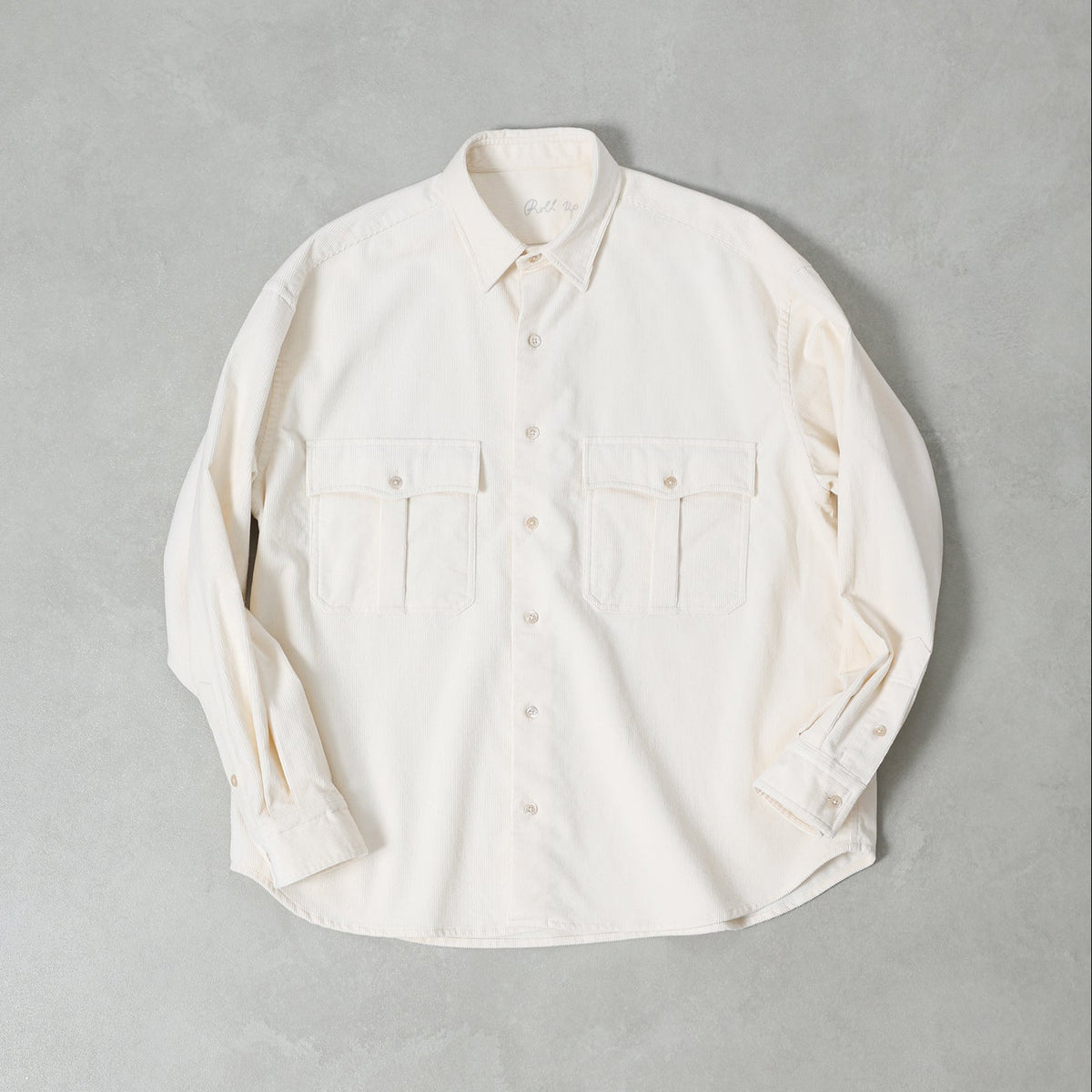 ROLL UP ORGANIC CORDUROY SHIRT (14WALE) / BFA-P-016-4306-0090
