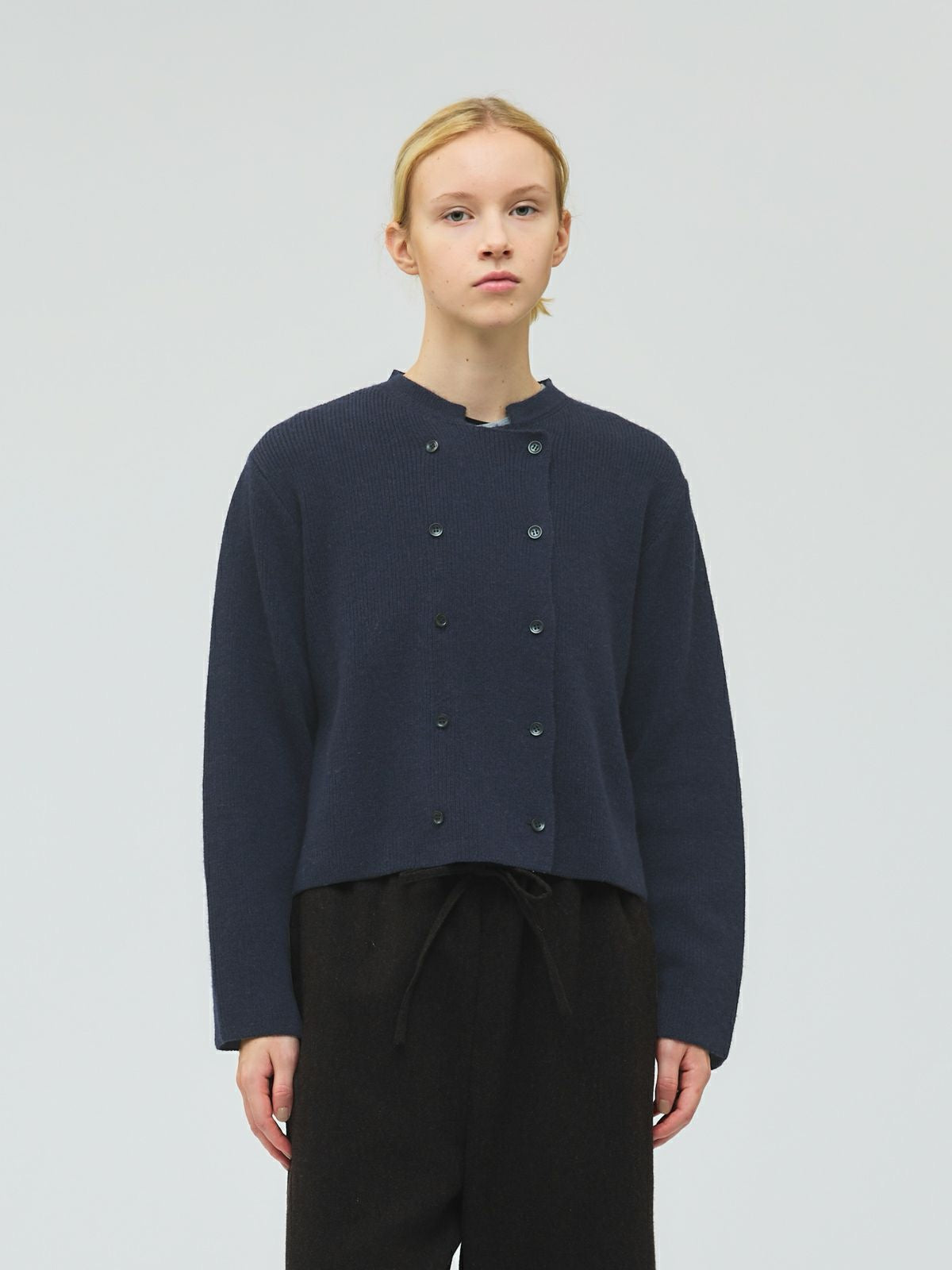 mizuiro ind ダブルブレストカーディガン / 3-220113