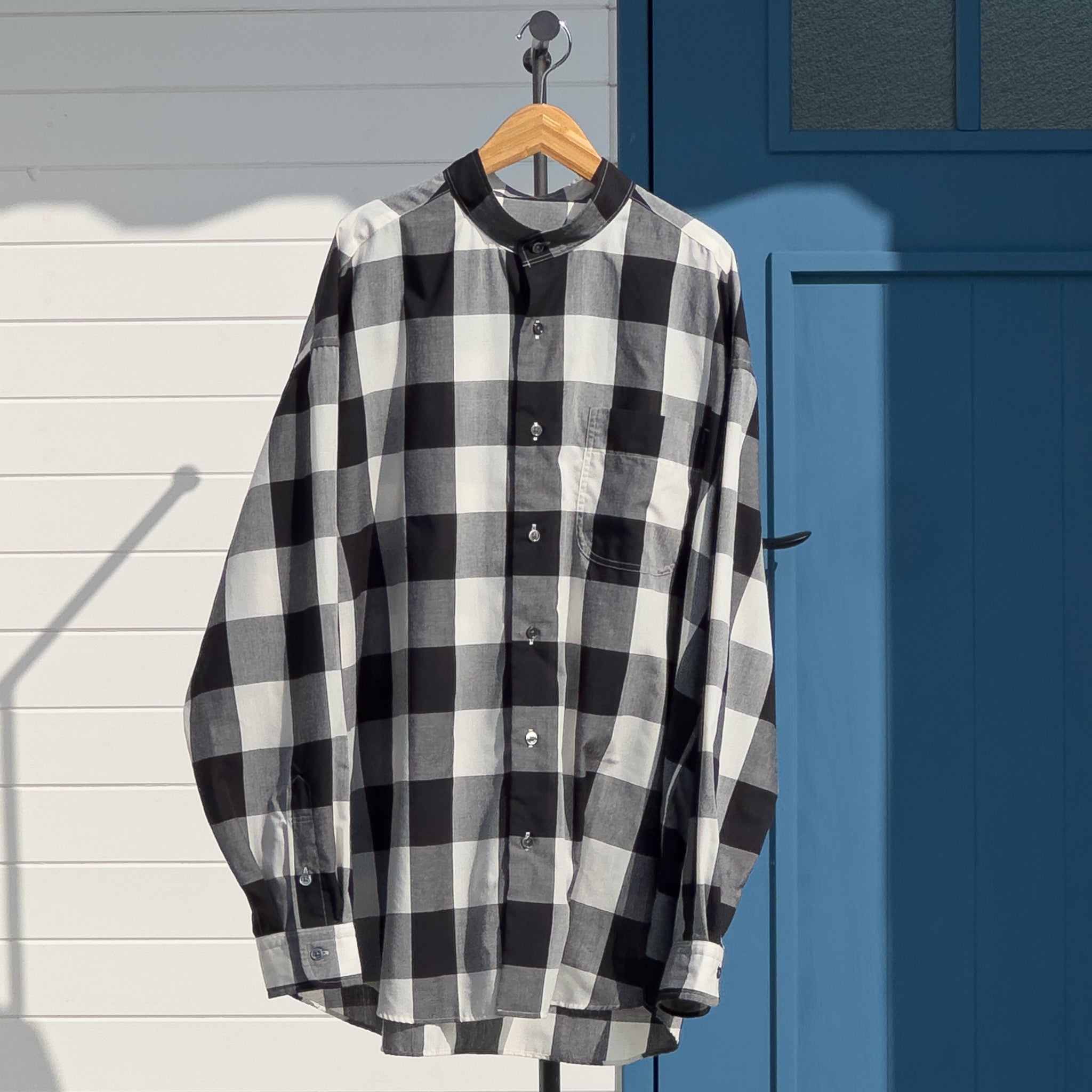 Porter Classic　BLOCK CHECK STAND COLLAR SHIRT