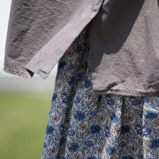 Midi Umi  LIBERTY print farmer's skirt / 1-760164