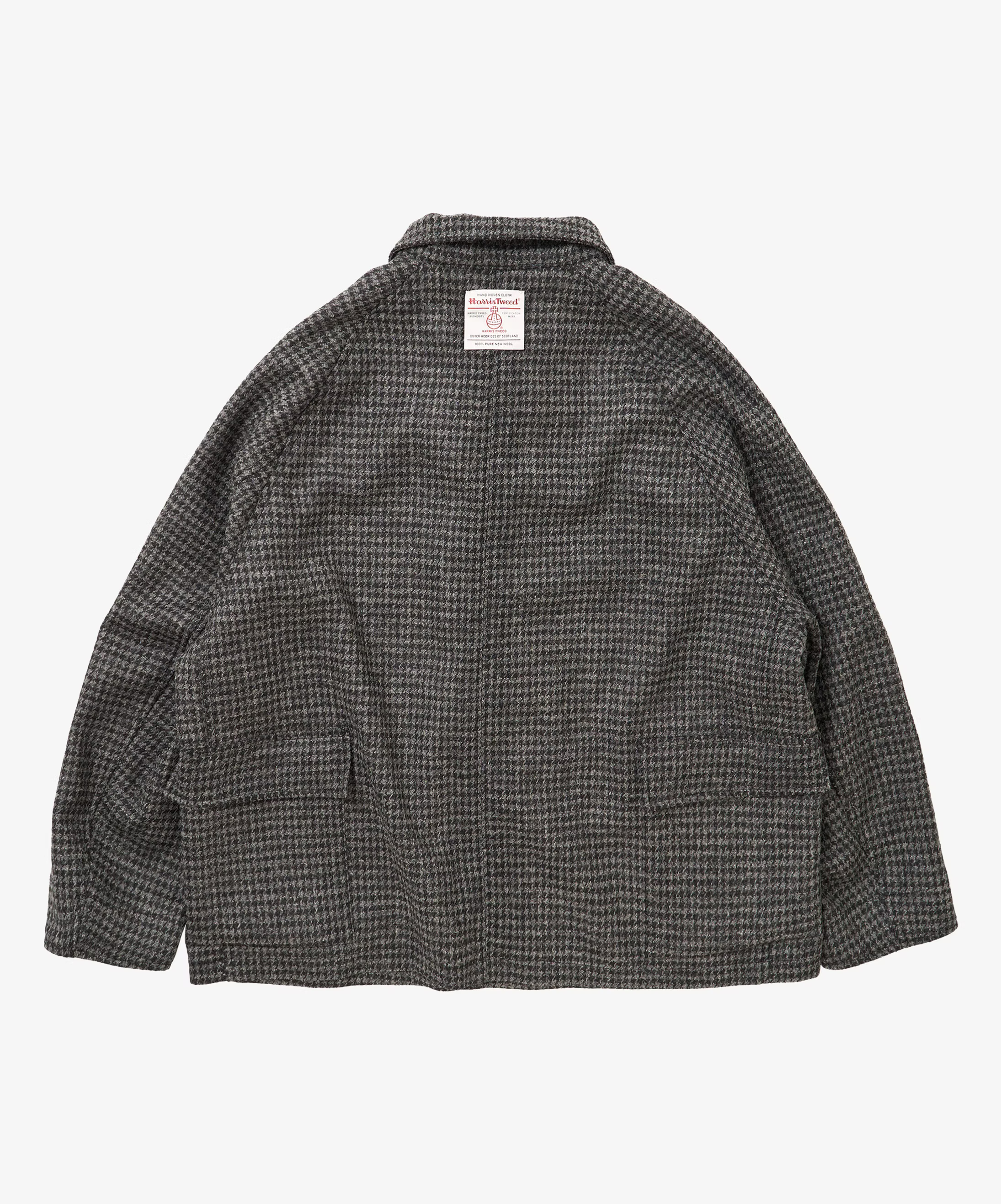 sillage fireman coat houndstooth black harris tweed / SL25FW-FMJKHT-HTBL